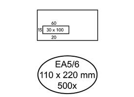 Envelop Quantore 110x220mm venster 3x10cm links 500 stuks