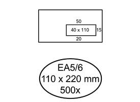 Envelop Hermes EA5/6 110x220mm venster 4x11rechts zelfklevend 500 stuks