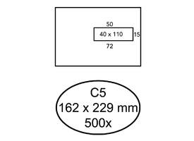 Envelop Quantore 162x229mm venster 4x11cm rechts 500 stuks