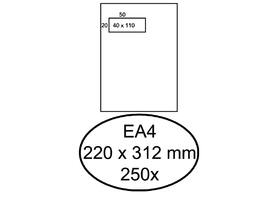 Envelop Hermes akte EA4 220x312mm venster links 4x11cm zelfklevend wit doos à 250 stuks