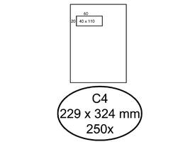 Envelop Quantore 229x324mm venster 4x11cm links zelfklevend 250 stuks