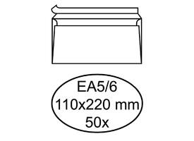 Envelop Hermes bank EA5/6 110x220mm zelfklevend wit pak à 50 stuks