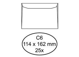 Envelop Quantore bank C6 114x162mm wit 25 stuks