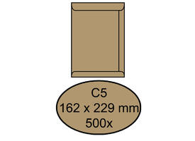 Envelop Quantore akte C5 162x229mm bruinkraft 90g/m² 500 stuks
