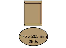 Envelop akte IEZZY 175x265mm zelfklevend 90gr bruin 250 stuks