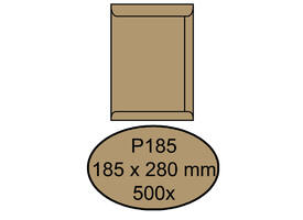 Envelop Quantore akte P185 185x280mm bruinkraft 500 stuks