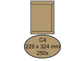 Envelop Quantore akte C4 229x324mm bruinkraft 250 stuks