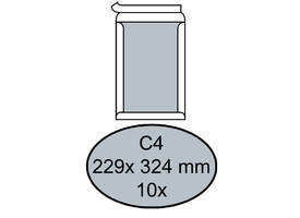 Envelop Quantore bordrug C4 229x324mm zelfklevend wit 10 stuks