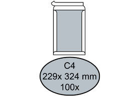 Envelop Quantore bordrug C4 229x324mm zelfklevend wit 100 stuks