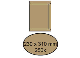 Envelop IEZZY akte 230x310mm zelfklevend 90gr bruin 250 stuks