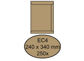 Envelop Quantore akte EC4 240x340mm bruinkraft 250 stuks