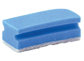Schuurspons Cleaninq met greep 140x70x42mm blauw/wit 5 stuks