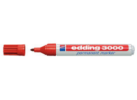 Viltstift edding 3000 rond 1.5-3mm rood blister à 4 stuk