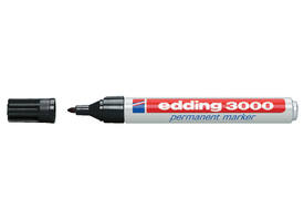 Viltstift edding 3000 rond 1.5-3mm zwart blister à 4 stuks