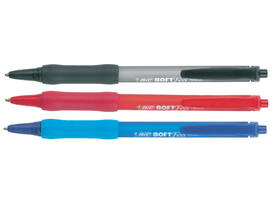 Balpen Bic soft feel grip clic medium zwart