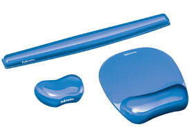 Polssteun toetsenbord Fellowes Crystals gel transparant blauw