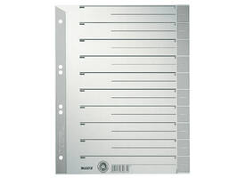 Scheidingsbladen Leitz A4 karton 230gr 6-gaats grijs 100 stuks