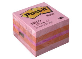Memoblok Post-it 2051 51x51mm kubus roze