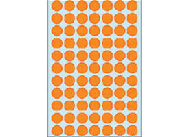 Etiket HERMA 2234 rond 13mm fluor oranje 1848 stuks