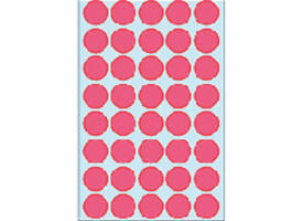 Etiket HERMA 2256 rond 19mm fluor rood 960 stuks