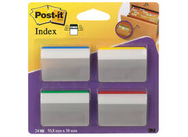 Indextabs Post-it 686A1 38x50.8mm strong gebogen assorti 24 tabs