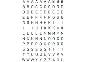 Etiket HERMA 4154 5mm letter A-Z zwart op transparant