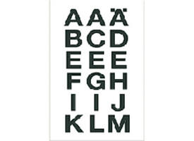 Etiket HERMA 4135 20x20mm letters A-Z zwart op transparant