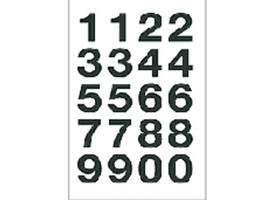 Etiket HERMA 4136 20x18mm getallen 0-9 zwart op transparant