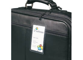 Label bagage Djois 3L 11120 72x123mm met nylonkoord transparant 10 stuks