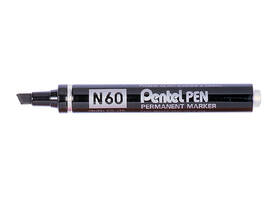 Viltstift Pentel N60 schuin 1.2-6mm zwart