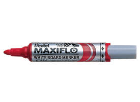 Whiteboardmarker Pentel MWL5M Maxiflo rond 3mm rood