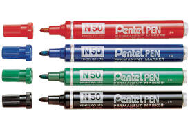 Viltstift Pentel N50 rond 1.5-3mm zwart