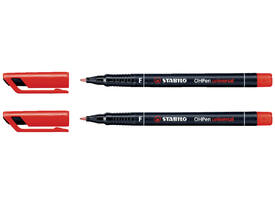 Viltstift STABILO OHpen 842/40 permanent rond fijn rood