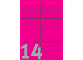 Etiket Avery L7363P-25 99.1x38.1mm neon roze 340 stuks