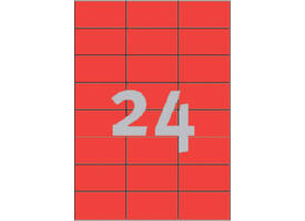 Etiket Avery 3448 70x37mm rood 2400 stuks