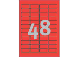 Etiket Avery L6038-20 45.7x21.2mm rood 960 stuks