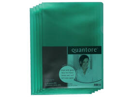 Insteekmap L-model Quantore A4 PP 0.12mm groen 25 stuks