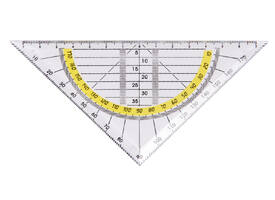 Geodriehoek Quantore 140mm transparant