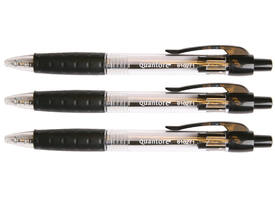 Balpen Quantore Grip drukknop zwart medium