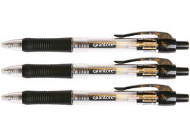 Gelschrijver Quantore gripdrukknop 0.7mm zwart