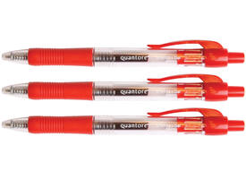 Gelschrijver Quantore grip drukknop 0.7mm rood