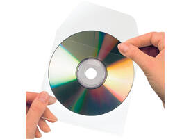 Cd/dvd hoes Djois 127x127mm met klep zelfklevend transparant 10 stuks