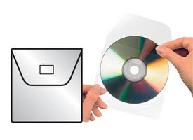 Cd/dvd hoes Djois 127x127mm met klep zelfklevend transparant 10 stuks