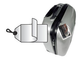 Label bagage Djois 3L 11120 72x123mm met nylonkoord transparant 10 stuks