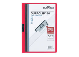 Klemmap Durable Duraclip A4 3mm 30 vellen rood