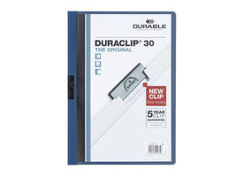 Klemmap Durable Duraclip A4 3mm 30 vellen blauw