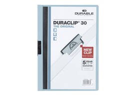 Klemmap Durable Duraclip A4 3mm 30 vellen lichtblauw