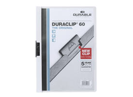 Klemmap Durable Duraclip A4 6mm 60 vellen wit