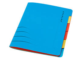 Sorteermap Secolor sixtab 6 tabbladen 100% gerecycled karton 250 gr blauw