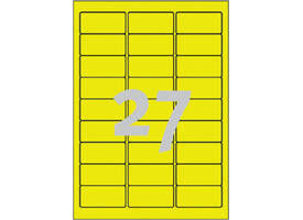 Etiket Avery L6004-25 63.5x29.6 neon geel 675 stuks